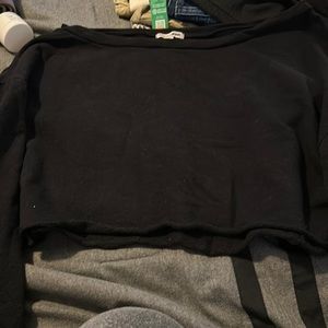 Black fashion nova cropped sweater long sleeve